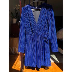 Lulus  Blue Velvet Party Dress